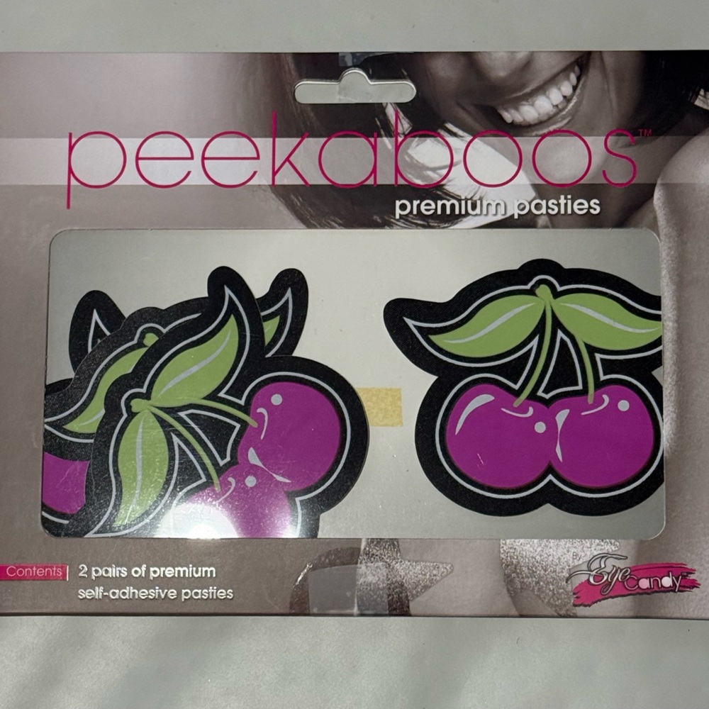 Cherry Design Self-Adhesive Pasties - Pink and Green